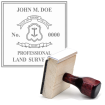 Wooden Rhode Island Professional Land Surveyor Stamp