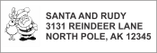 Get festive with our Santa & Rudolph Address Stamp! Perfect for holiday cards and letters. Order now from CalStamp and add a touch of holiday cheer to your mail!