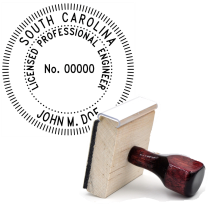 Wooden South Carolina Licensed Professional Engineer Stamp