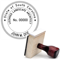 Wooden South Carolina Licensed Landscape Architect Stamp