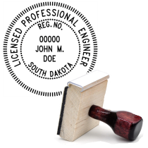 Wooden South Dakota Licensed Professional Engineer Stamp