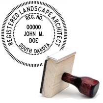 Wooden South Dakota Registered Landscape Architect Stamp