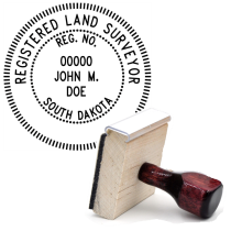 Wooden South Dakota Registered Land Surveyor Stamp