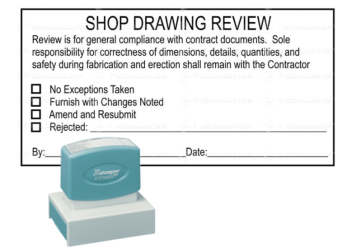 The Xstamper N-27 pre-inked stamp provides a quality impression,

giving nearly 50,000 impressions without the need to re-ink.

Text area is 1-15/16" X 2-15/16"