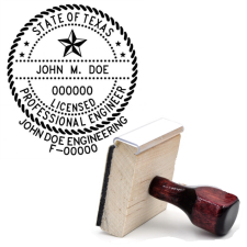 Wooden Texas Licensed Professional Engineer with Firm Stamp