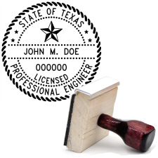 Wooden Texas Licensed Professional Engineer Stamp