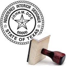Wooden Texas Registered Interior Designer Stamper