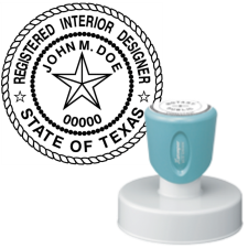 Pre-Inked Texas Registered Interior Designer X-Stamper