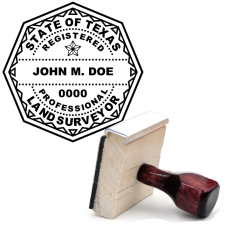 Wooden Texas Professional Land Surveyor Stamp