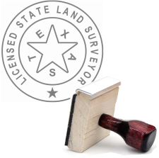 Wooden Texas State Land Surveyor Stamp