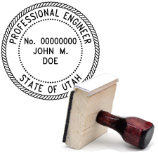 Wooden Utah Professional Engineer Stamp