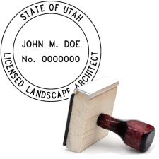 Wooden Utah Licensed Landscape Architect Stamp
