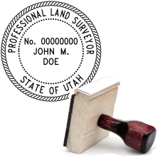 Wooden Utah Professional Land Surveyor Stamp