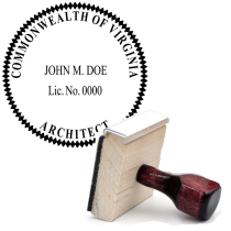 Wooden Virginia Architect Stamp