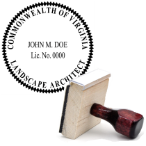 Wooden Virginia Landscape Architect Stamp