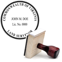 Wooden Virginia Land Surveyor Stamp