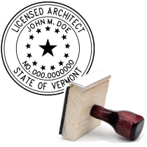 Wooden Vermont Licensed Architect Stamp