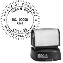 Pre-Inked Vermont Licensed Professional Engineer R-40