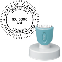 Pre-Inked Vermont Licensed Professional Engineer Xstamper