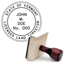Wooden Vermont Licensed Land Surveyor Stamp