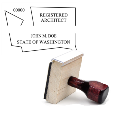 Wooden Washington Registered Architect Stamp