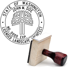 Wooden Washington Licensed Landscape Architect Stamp
