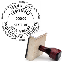 Wooden West Virginia Professional Engineer Stamp