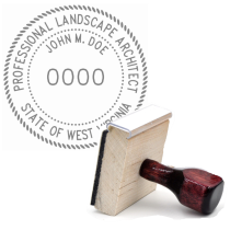 Wooden West Virginia Professional Landscape Architect Stamp