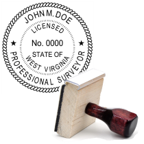 Wooden West Virginia Professional Surveyor Stamp