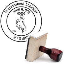 Wooden Wyoming Professional Engineer Stamp