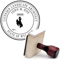 Wooden Wyoming Licensed Landscape Architect Stamp