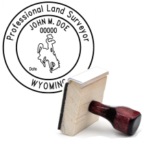 Wooden Wyoming Professional Land Surveyor Stamp
