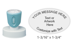 Shop the N57 Pre-Inked Oval Stamp with a short handle. Perfect for precise impressions, 1-3/16" x 1-3/4". Use Xstamper Refill Ink only. Order now at CalStamp!