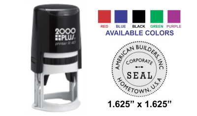 Get the Colop Printer R 40 Self-Inking Stamp with a 1-5/8" diameter impression. Perfect for your stamping needs. Order now at CalStamp!