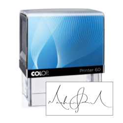 Get the Colop Printer 60 Signature Stamp from CalStamp! Self-inking, 1-1/2in. x 3in. impression. Perfect for professional use. Order now for fast shipping!