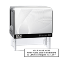 Get a high-quality RI Notary Self-Inking Printer Stamp customized with your notary info. Order now from CalStamp and ensure your documents are always properly notarized!