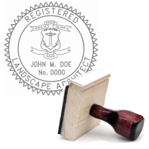 Wooden Rhode Island Registered Landscape Architect Stamp