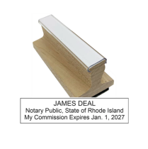 Get your customized RI Notary Rubber Stamp from CalStamp. High-quality, rectangular notary stamp personalized with your info. Order now for professional notary needs!