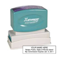 Get your RI Notary X-Stamper Pre-Inked Stamp customized with your notary info. High-quality and durable. Order now from CalStamp!