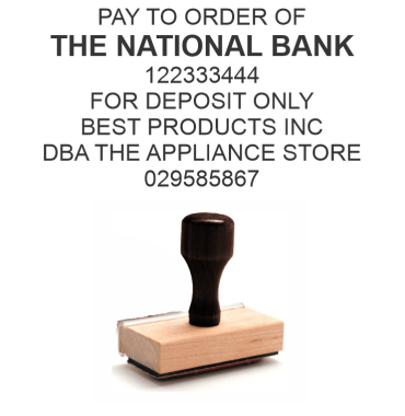 Get the most popular 7-line rubber endorsement stamp from CalStamp. Perfect for deposits and endorsements. Order now to streamline your paperwork!