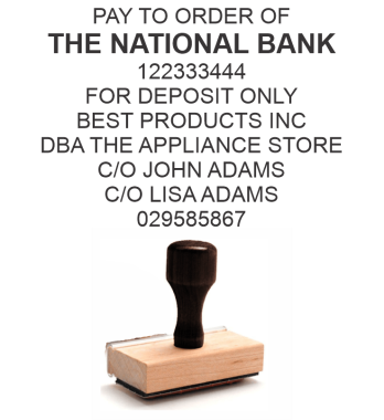 Get the most popular 9-line rubber endorsement stamp from CalStamp! Perfect for deposits and endorsements. Order now to streamline your paperwork!