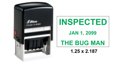 S-828D Shiny Custom Self-Inking Date Stamp.