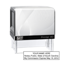 Get a high-quality SC Notary Self-Inking Printer Stamp, customized with your notary info. Order now from CalStamp and ensure your documents are always official!