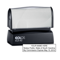 Get your custom SC Notary Colop Pre-Inked Stamp at CalStamp. High-quality, personalized notary stamp. Order now for fast, reliable service!