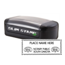 Get your customized SD Notary Slim Pre-Inked Stamp! High-quality, personalized notary stamp made to order. Order now and complete your notary application with ease.