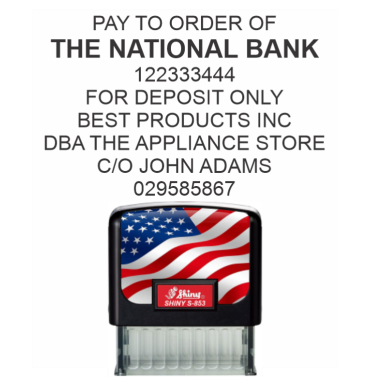 Get the 8 LINE SHINY-855 Self-Inking Endorsement Stamp, our most popular choice for deposits and endorsements. Order now from CalStamp for efficient stamping!