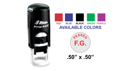 R-512 - Shiny R-512 Self-Inking Stamp-1/2 in Dia
