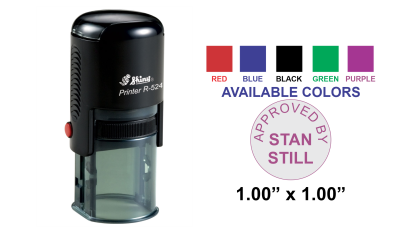 Get the Shiny R-524 Round Custom Self-Inking Stamp with a 1" diameter impression. Perfect for your stamping needs. Order now at CalStamp!