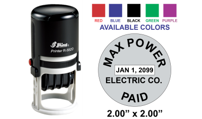 Shop the Shiny R-552D Self-Inking Dater at CalStamp! This 2" diameter round stamp ensures clear, professional dates every time. Order now for fast shipping!