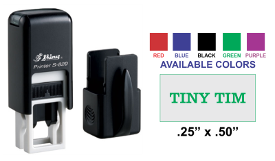 Shop the Shiny-820 Self-Inking Stamp at CalStamp! Perfect for small impressions, 1/4" x 1/2". Click to buy now and streamline your stamping needs!
